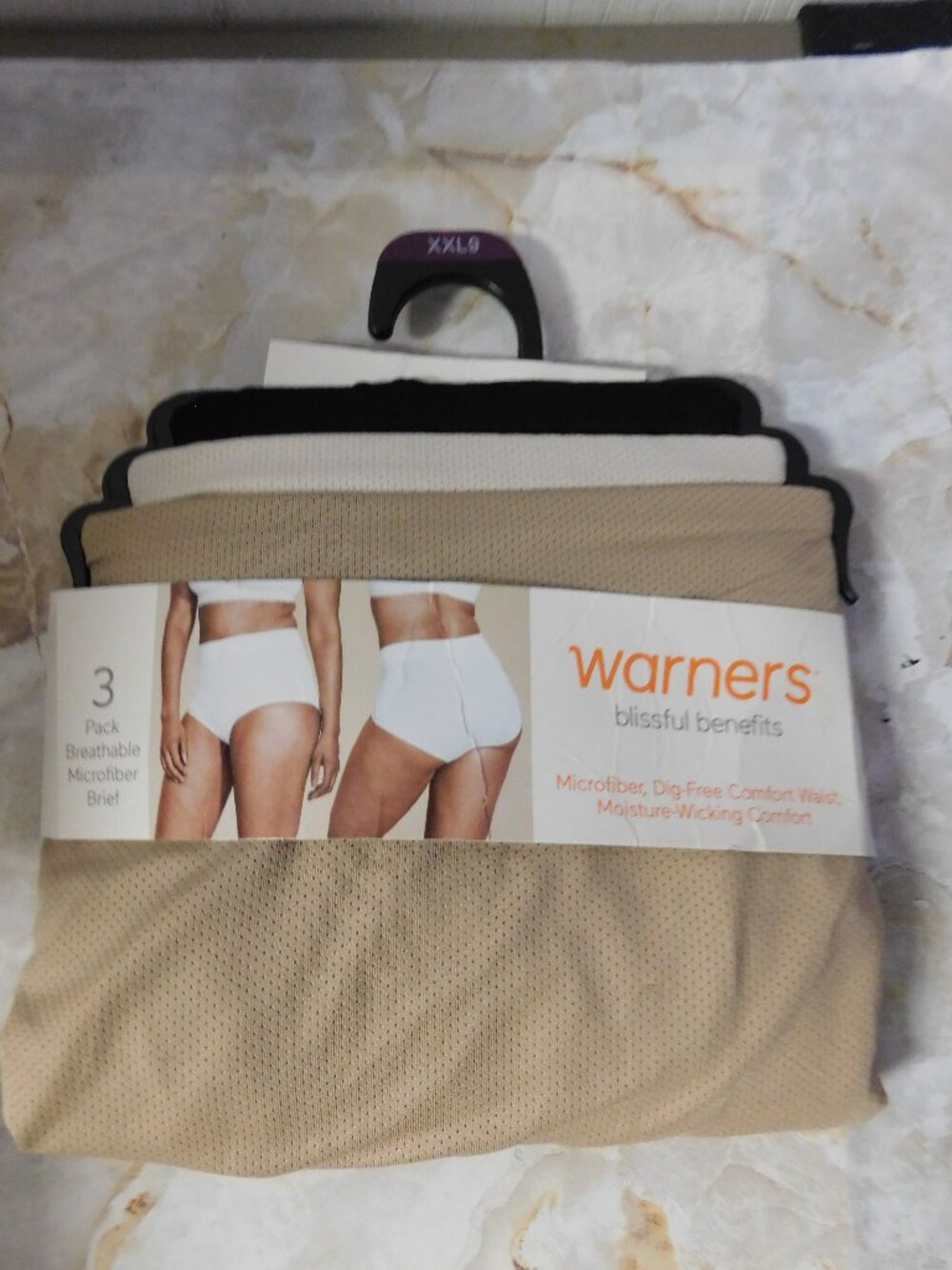 2XL Warners Blissful Benefits Breathable Briefs Dig Free Comfort Waist 3 Pack